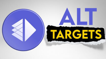 طراحی تحلیل ارز ALT با نوشته ALT Targets در پس زمینه سفید با لوگو ارز آلتلیر