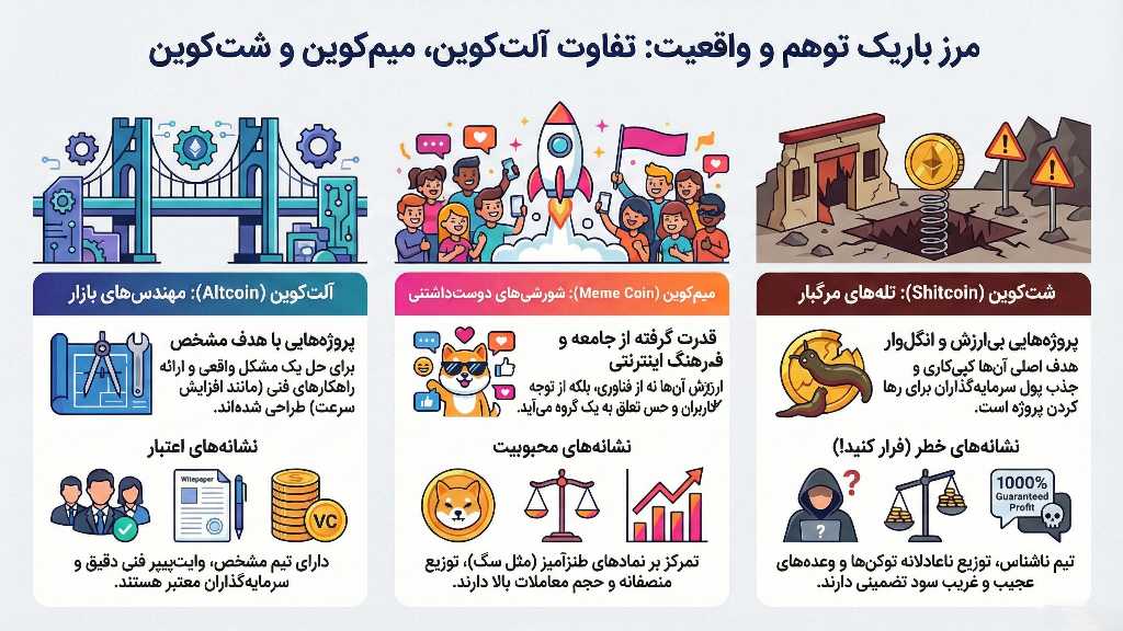 تفاوت کوین های مختلف