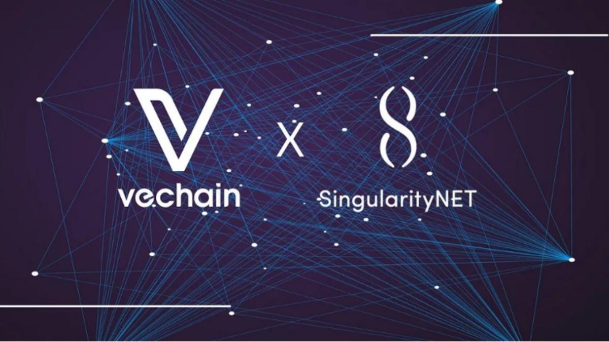 طراحی لوگوی همکاری Vechain و SingularityNET