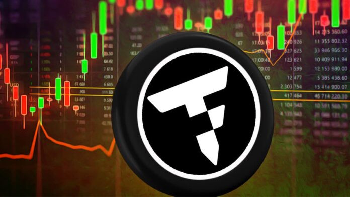 what-is-TokenFi_0 لوگو ارز توکن فای روی پس زمینه با طرح چارت قیمتی