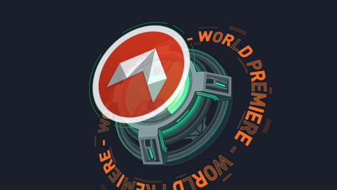 DMAIL-Network-logo نماد ارز دیجیتال DMAIL با طراحی قرمز روی پس زمینه مشکی