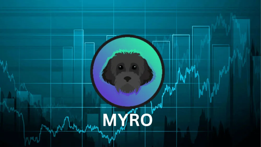نماد ارز MYRO روی پس زمینه چارت قیمت