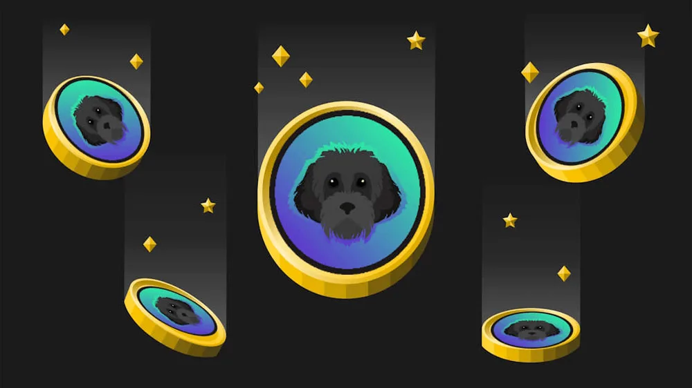 نمادهای ارز مایرو بهصورت بارش سکه روی پس زمینه تیره