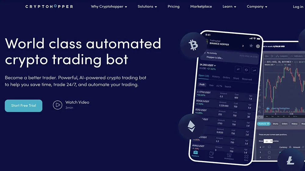 منوی ربات Cryptohopper