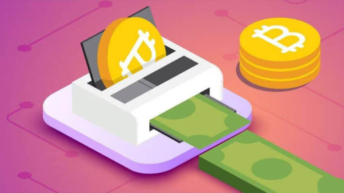 getting-rich-by-crypto بیت کوین و پول نقد را میبینید.