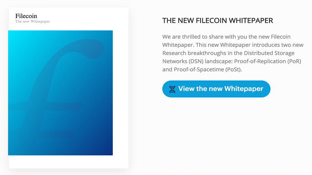  وایت پیپر فایل کوین در وبسایت Filecoin