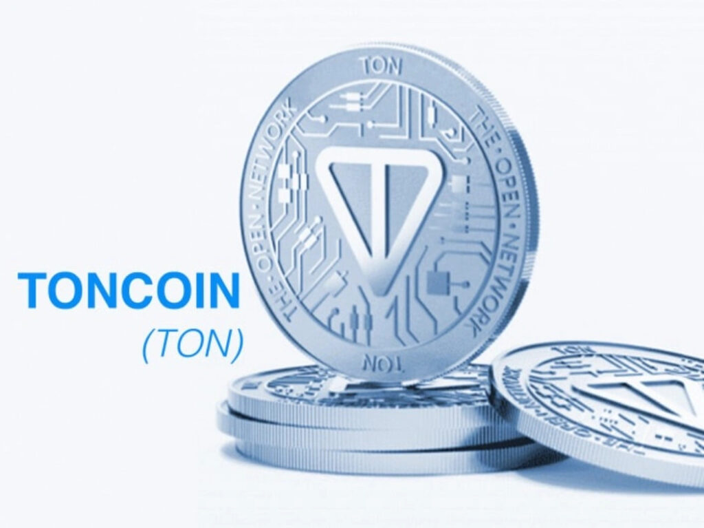 تصویری از یک سکه با نماد تون کوین.