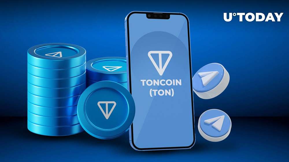 تصویر یک گوشی با نماد toncoin