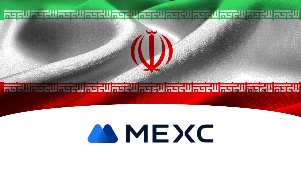 پرچم ایران و لوگوی صرافی MEXC