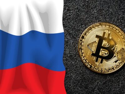 پرچم روسیه و ارز دیجیتال بیت‌کوین