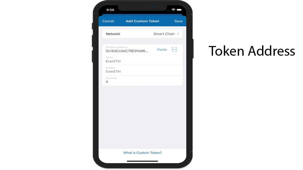 قسمت Add token کیف پول تراست ولت