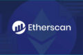 نماد اتریوم اسکن (etherscan) با پس زمینه آبی
