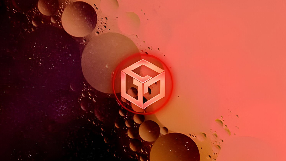 نماد ارز دیجیتال گالا در میان حباب‌هایی قرمز رنگ 