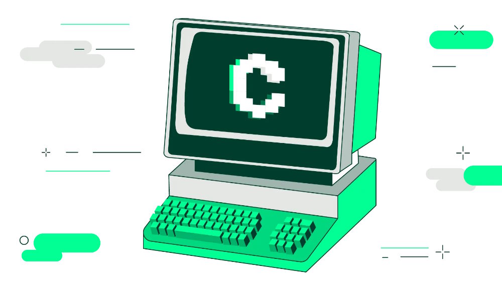لوگو نماد کانوکس فایننس روی کامپیوتر قدیمی پیکسلی