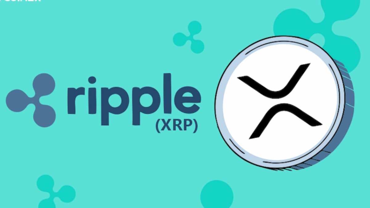 نماد ارز دیجیتال ریپل XRP پس زمینه سبز