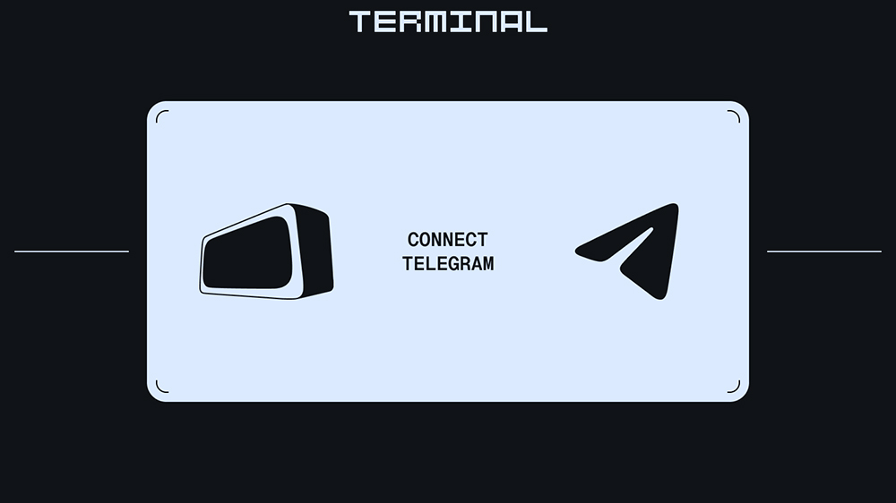 نماد بازی ارز تلگرامی ترمینال در کنار نماد برنامه تلگرام