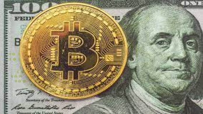 bitcoin-dollar-usa سکه بیت گوین روی دلار