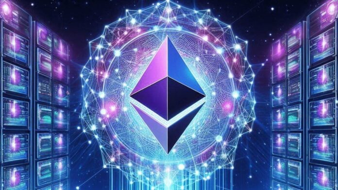 eth-new-update تصویر اتریوم با پس زمینه فضای دیجیتال
