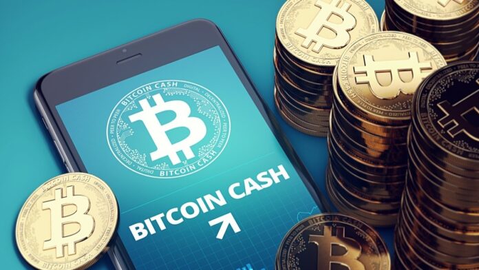 bitcoin-cash-phone سکه های بیت کوین کش و نوشته بیت کوین کش