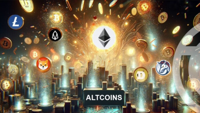 altcoins-poster نوشته و تصویر آلت کوین ها پس زمینه شهر