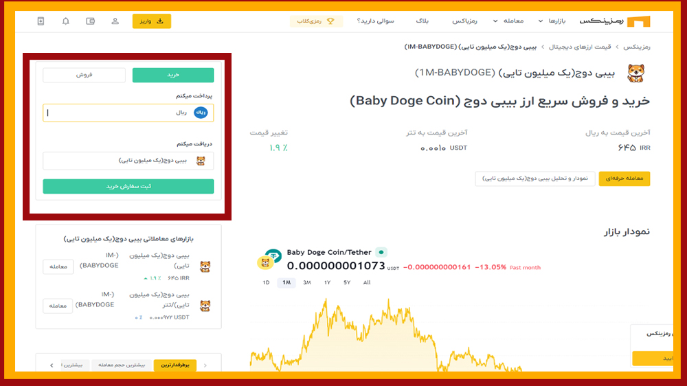 خرید بیبی دوج از رمزینکس