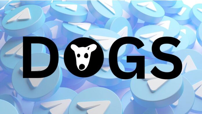 dogs-logo-telegram-background لوگوی داگز و علامتهای تلگرام در پسزمینه.
