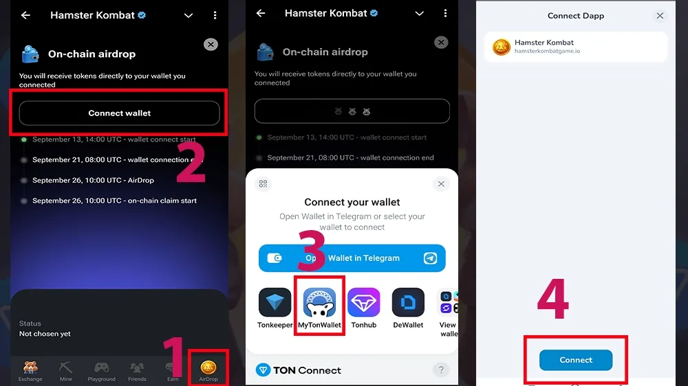 نحوه اتصال به mytonwallet