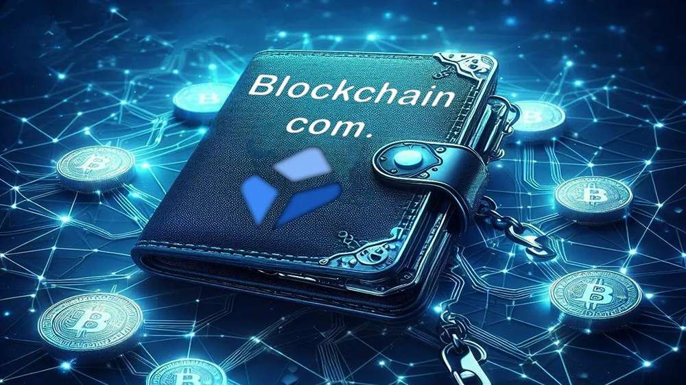 تصویری از یک کیف پول که روی آن نوشته شده است : Blockchain.com