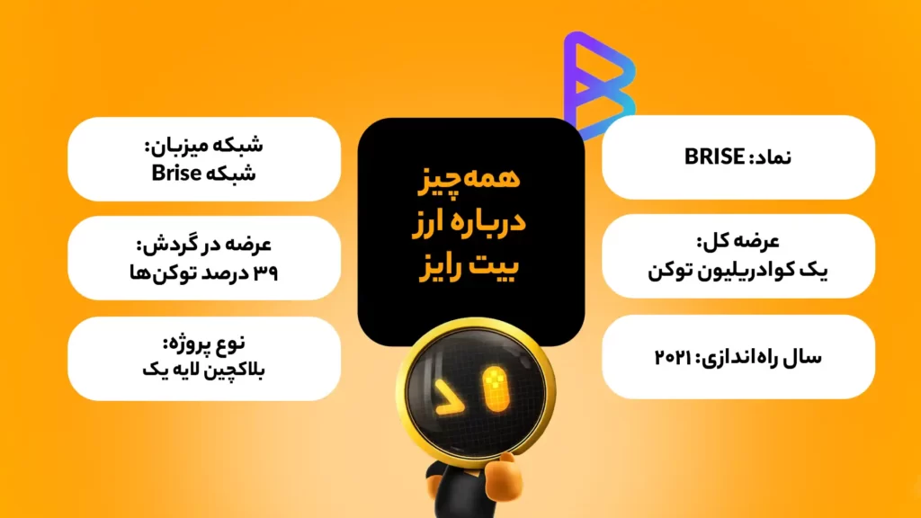 اینفوگرافی ویژگیهای بنیادی ارز بیت رایز (BRISE)