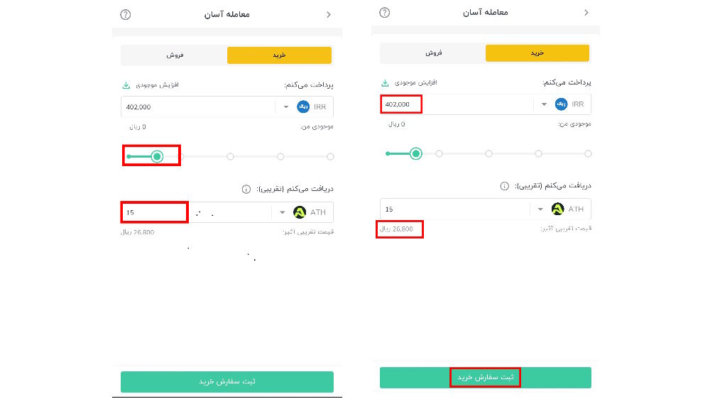 صفحه خرید آسان آثیر رمزینکس