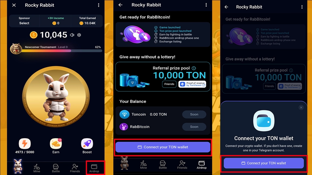 آموزش نحوه انتقال ارز راکی ربیت به کیف پول