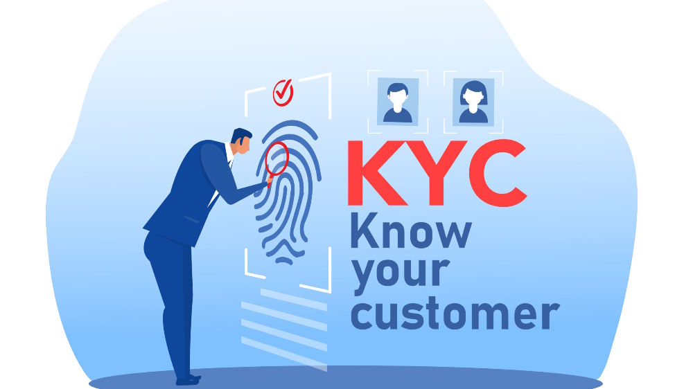 تصویر KYC با کاراکتر و اثر انگشت