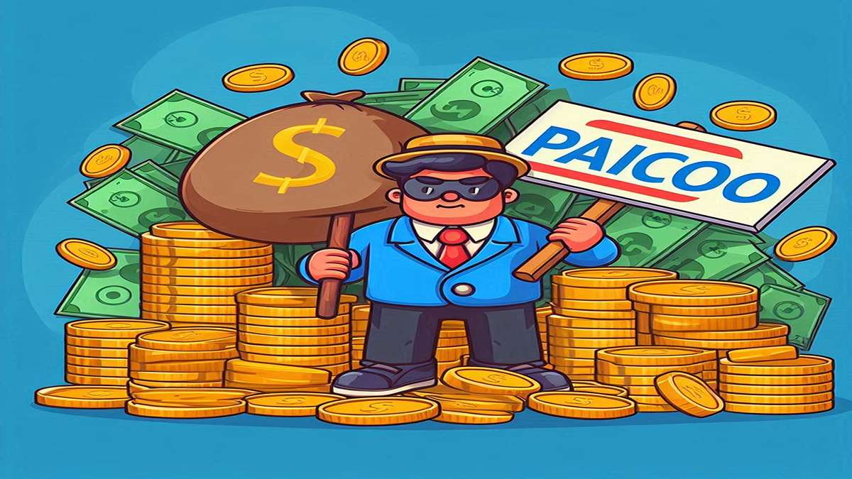 تصویری از یک کلاهبردار و دزد که تبلیغ پایکو را در دست دارد.