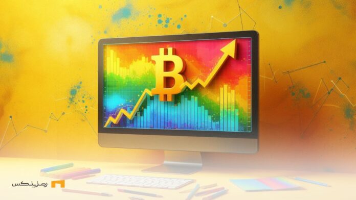 Bitcoin-Growth-with-Bitcoin-Rainbow-Chart نمدار رنگین کمان، رشد بیت کوین را نشان میدهد