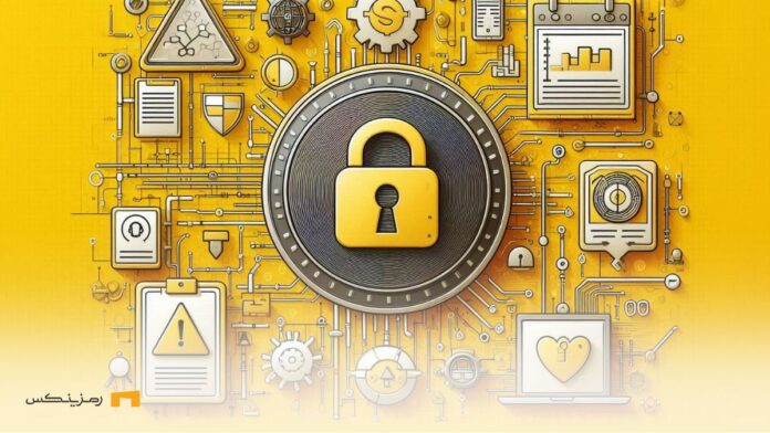 blum-listing-date-avoid-ban-tips یک قفل و علایم بن شدت اطرافش