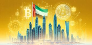 مدیر توسعه شیبا اینو امارات متحده عربی را پایتخت کریپتو اعلام کرد دبی و پرچم امارات و علامت بیت کوین