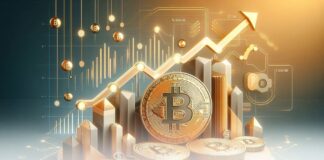 ETFهای نقدی بیت کوین به ۱ میلیون بیت کوین رسیدند سکه بیت کوین فلش رو به بالا و چارت