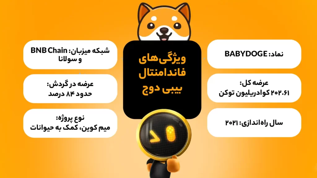 اینفوگرافی ویژگیهای بنیادی ارز بیبی دوج