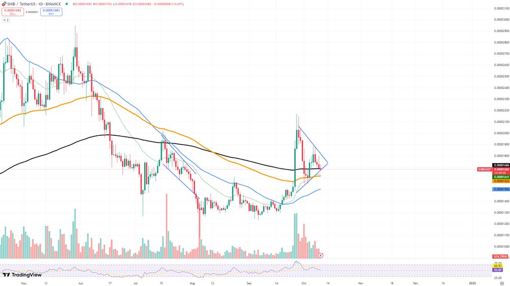 نمودار SHIB/USDT از TradingView