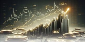 سهام استخراج بیتکوین در یک روز ۳۰۰ درصد جهش کرد نمودار رشد سهام