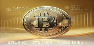 بیتکوین به ۷۶,۹۴۰ دلار رسید و ارزش تحققیافته آن به ۶۵۶ میلیارد دلار صعود کرد بیت کوین و افزایش قیمت