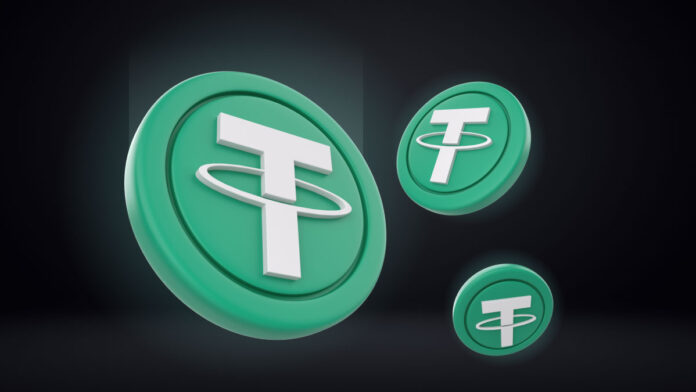 earn-tether چند سکه تتر در زمینه سیاه