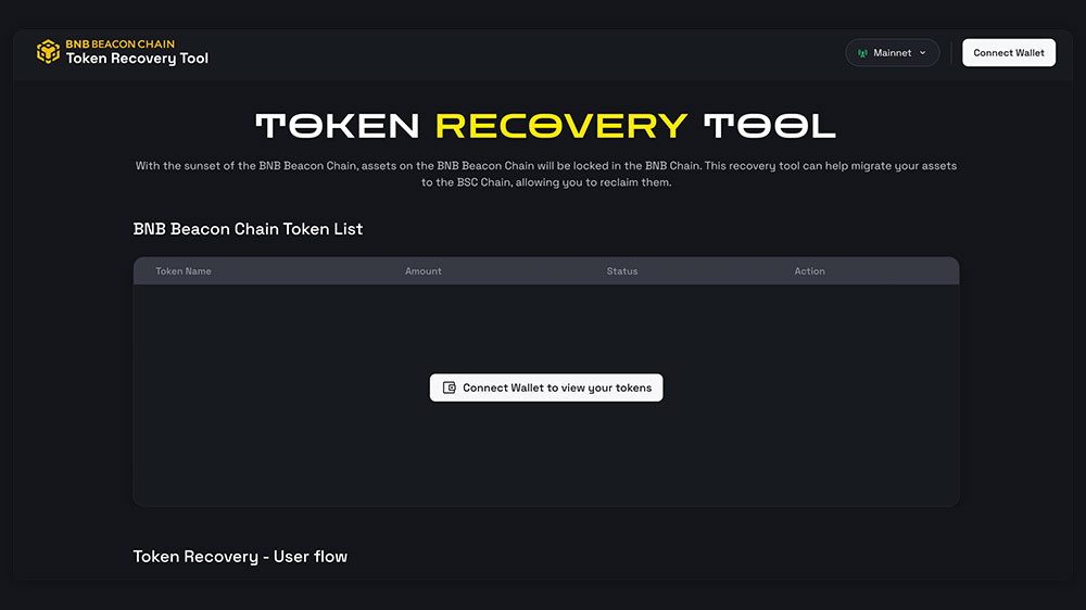 صفحه اول Token Recovery dApp