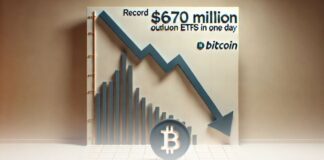 خروج بیسابقه ۶۷۰ میلیون دلاری از صندوقهای ETF بیت کوین خروج بیسابقه ۶۷۰ میلیون دلاری از صندوقهای ETF بیت کوین