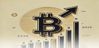 بیت کوین ۲۴۹ هزار دلاری؛ هدف جدید کریپتوکوانت در سال ۲۰۲۵ بیت کوین و نمودار رو به بالا