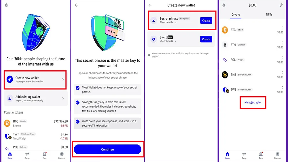 ساخت حساب کاربری در تراست ولت برای خرید تتر در تراست ولت