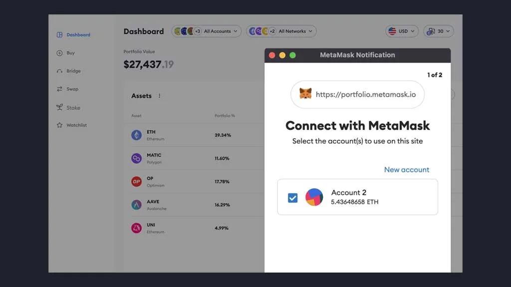 محیط کیف پول تحت مرورگر وب متاماسک