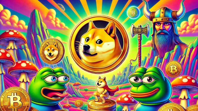 dogecoin-meme-coin لوگوی میم کوین های مختلف