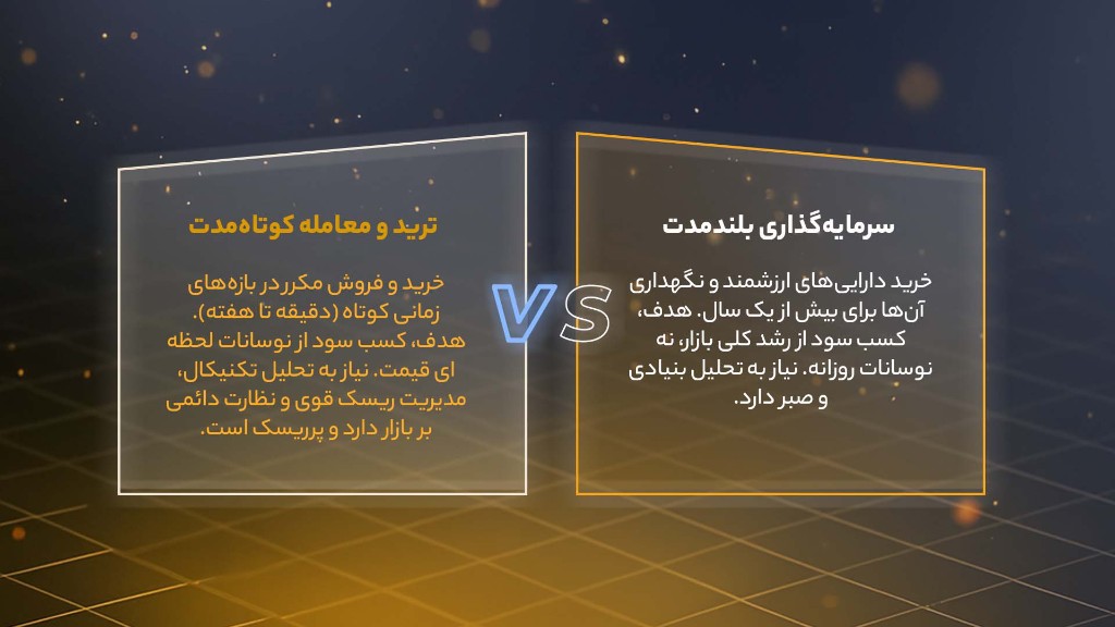 اینفوگرافی مقایسه هولد کردن و ترید کردن