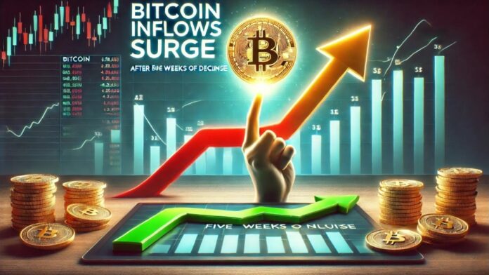 bitcoin-inflows-end-five-week-outflow پایان خروج پول و آغاز ورود آن به بیت کوین